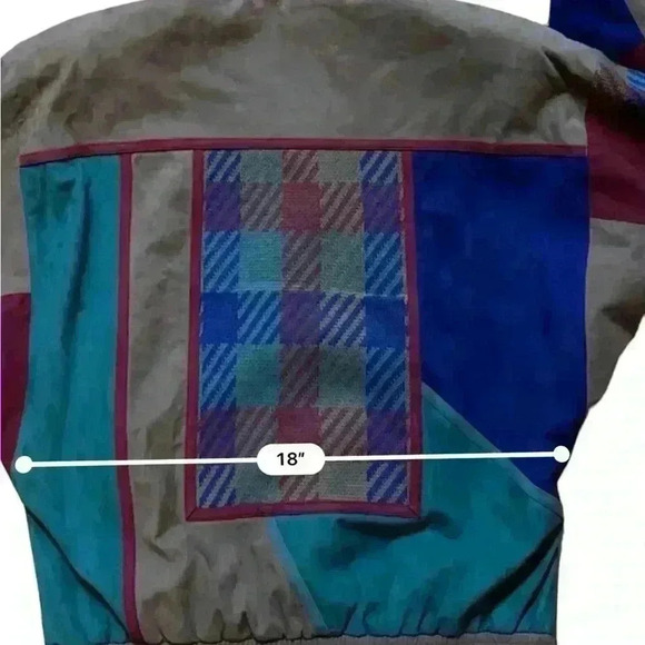 Vintage Ciao Ltd Plaid Sweater Gray Taupe Suede Dress Jacket 2 Piece Set Size 4 - Picture 10 of 16